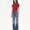 Jeans bootcut a vita alta in denim Jeans bootcut a vita alta in denim