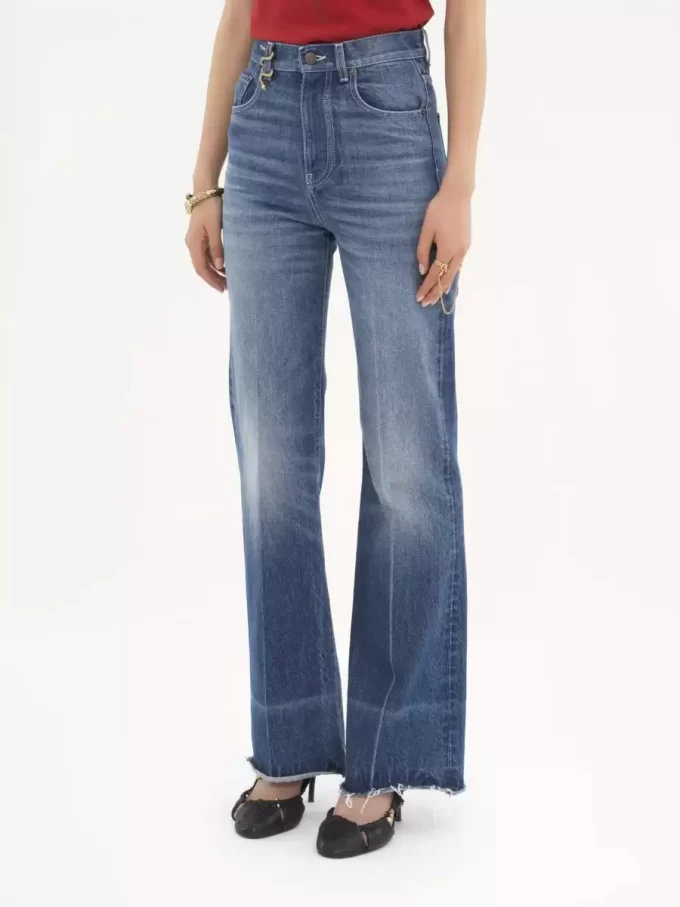Jeans bootcut a vita alta in denim Jeans bootcut a vita alta in denim