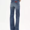 Jeans bootcut a vita alta in denim Jeans bootcut a vita alta in denim