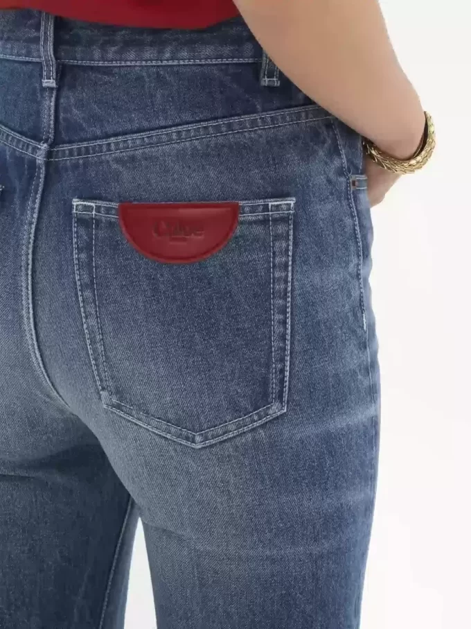 Jeans bootcut a vita alta in denim Jeans bootcut a vita alta in denim