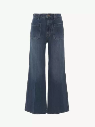 Jeans bootcut corti in denim