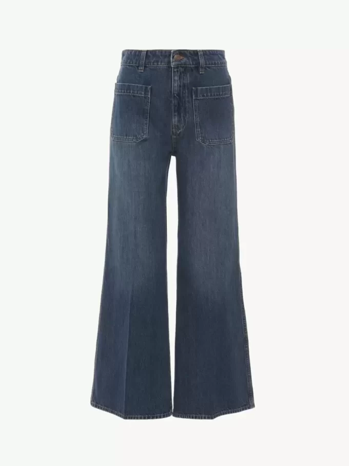Jeans bootcut corti in denim Jeans bootcut corti in denim