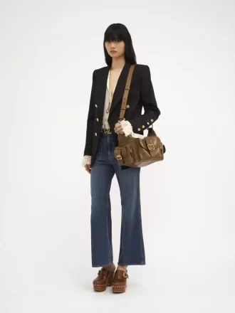 Jeans bootcut corti in denim