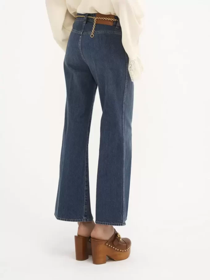 Jeans bootcut corti in denim Jeans bootcut corti in denim