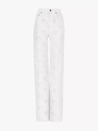 Jeans cropped ricamati in denim Jeans cropped ricamati in denim