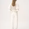 Jeans cropped ricamati in denim Jeans cropped ricamati in denim