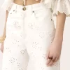 Jeans cropped ricamati in denim Jeans cropped ricamati in denim