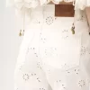Jeans cropped ricamati in denim Jeans cropped ricamati in denim