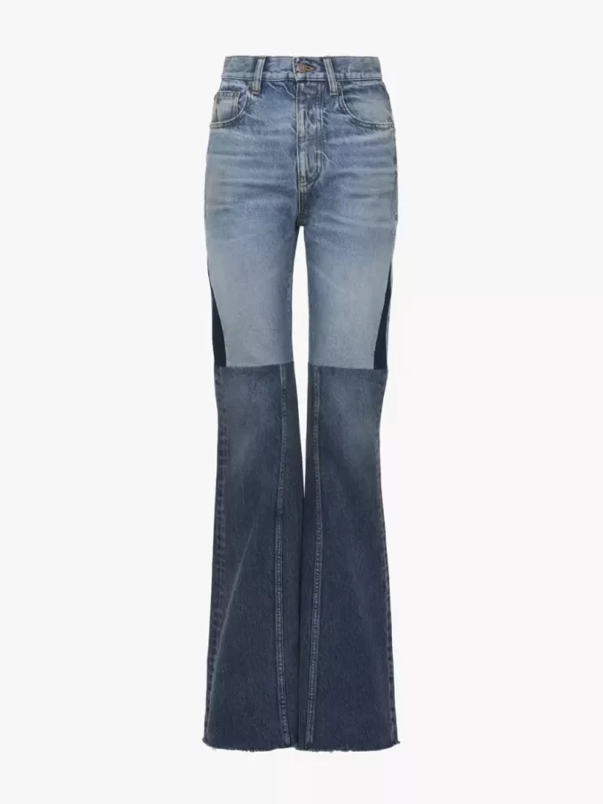 Jeans patchwork svasati in denim Jeans patchwork svasati in denim