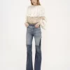 Jeans patchwork svasati in denim Jeans patchwork svasati in denim