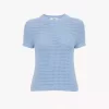 Maglia girocollo con logo in maglia di cotone all’uncinetto Maglia girocollo con logo in maglia di cotone all’uncinetto