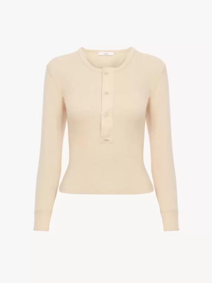 Maglia Henley in jersey di cotone Maglia Henley in jersey di cotone