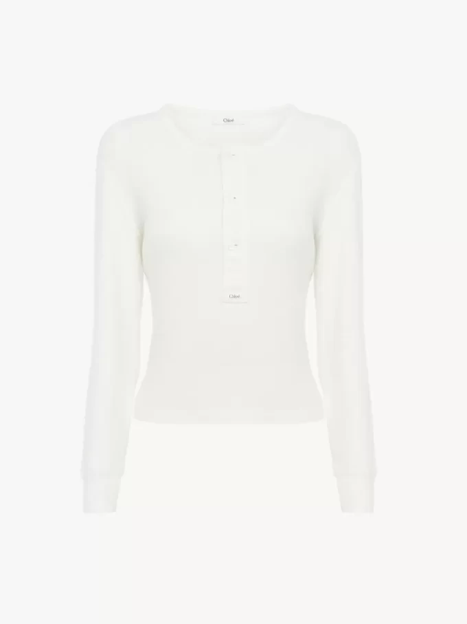 Maglia Henley in jersey di cotone Maglia Henley in jersey di cotone