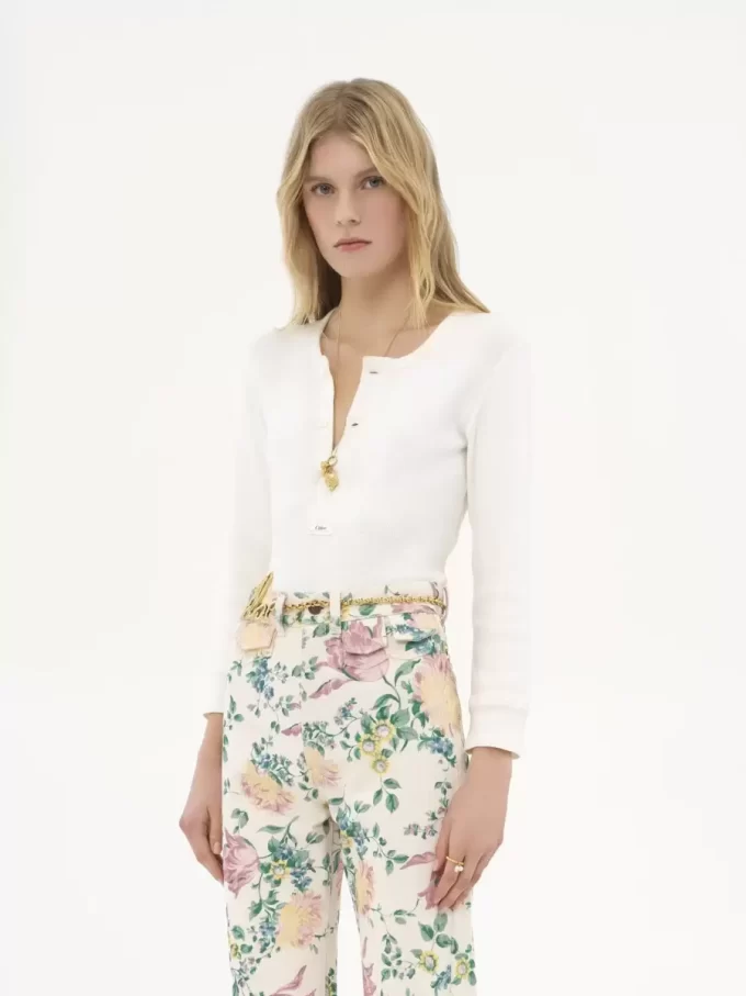 Maglia Henley in jersey di cotone Maglia Henley in jersey di cotone