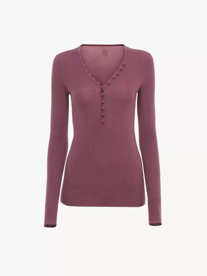 Maglia Henley in maglia di lana merino Maglia Henley in maglia di lana merino