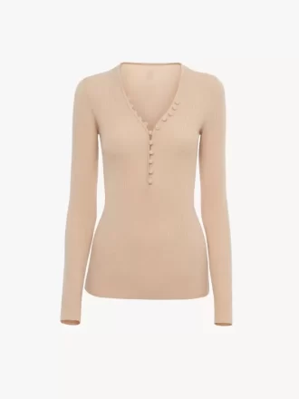 Maglia Henley in maglia di lana merino Maglia Henley in maglia di lana merino