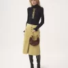 Maglione a collo alto aderente in maglia di cotone e lana