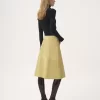 Maglione a collo alto aderente in maglia di cotone e lana
