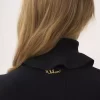 Maglione a collo alto aderente in maglia di cotone e lana