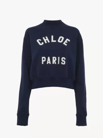 Maglione a collo alto con logo in pile di cotone