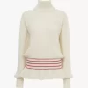 Maglione a collo alto con logo oversize in maglia di lana e mohair
