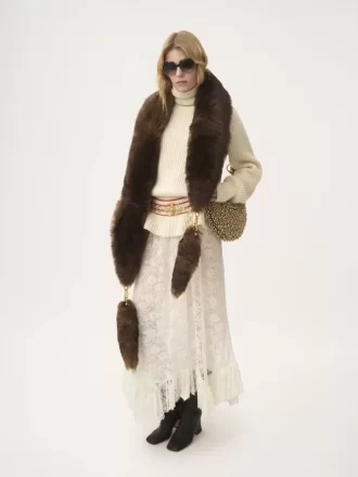 Maglione a collo alto con logo oversize in maglia di lana e mohair