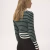 Maglione aderente con scollo a V in maglia di lana merino Maglione aderente con scollo a V in maglia di lana merino