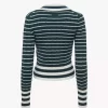 Maglione aderente con scollo a V in maglia di lana merino Maglione aderente con scollo a V in maglia di lana merino