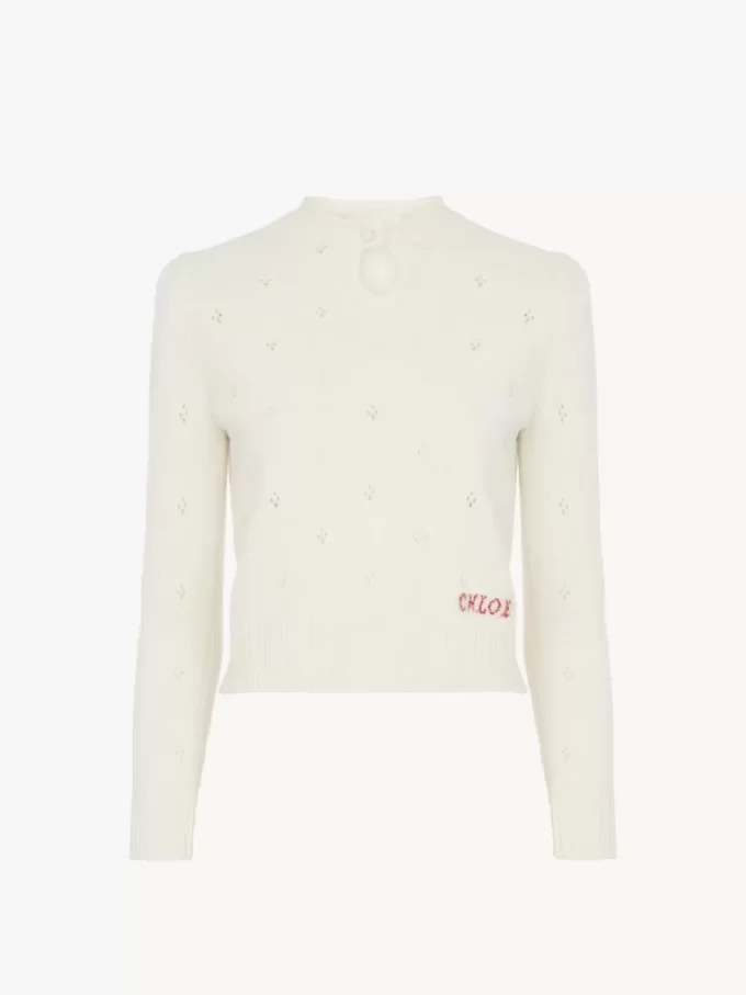 Maglione aderente in maglia di lana e cashmere