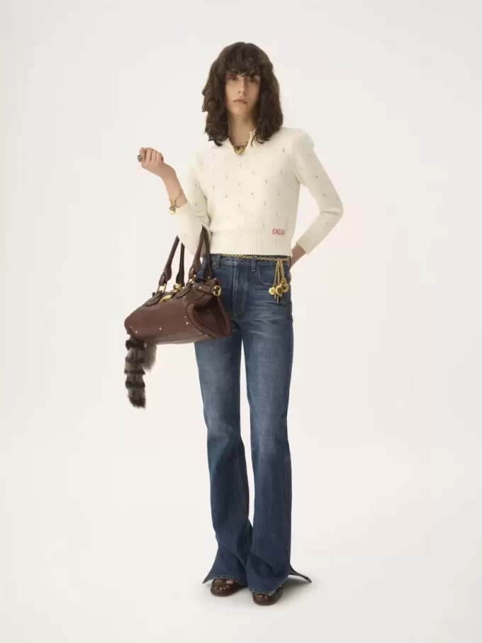 Maglione aderente in maglia di lana e cashmere