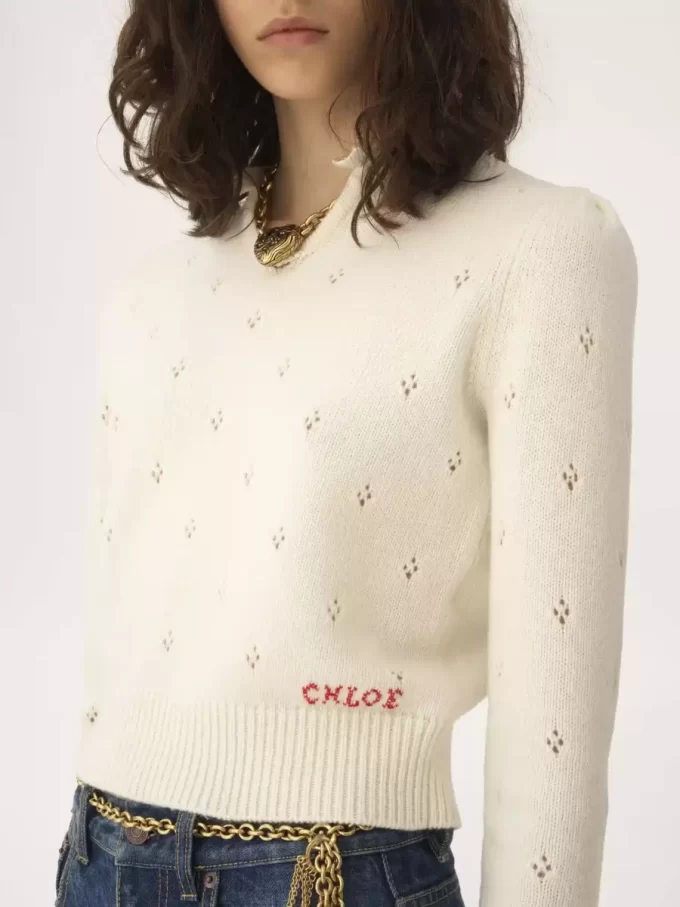 Maglione aderente in maglia di lana e cashmere