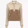 Maglione con colletto in maglia di lana e cashmere