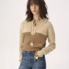 Maglione con colletto in maglia di lana e cashmere