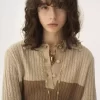 Maglione con colletto in maglia di lana e cashmere