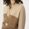 Maglione con colletto in maglia di lana e cashmere