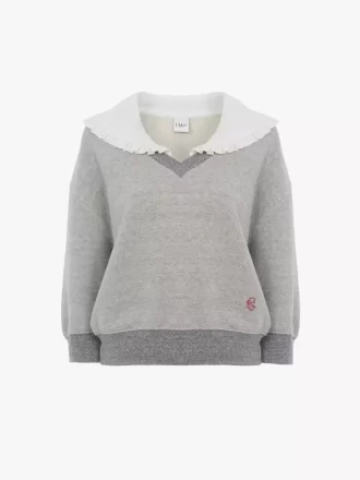 Maglione con collo in pile chiné