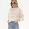 Maglione con logo in lana di alpaca e seta lavorata a maglia
