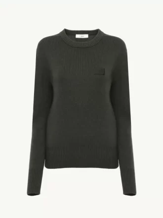 Maglione con logo in maglia di lana merino