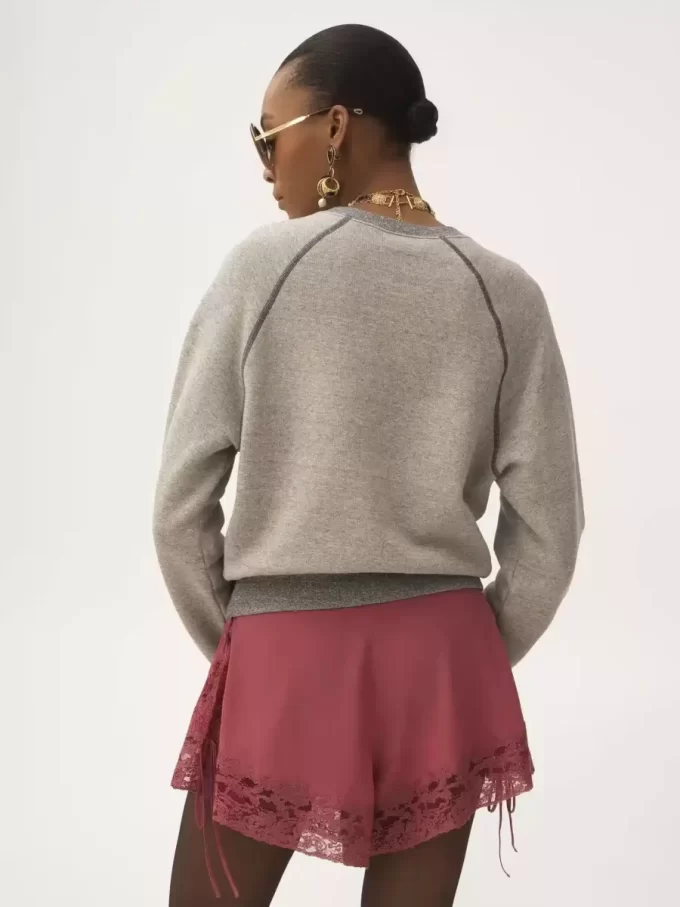 Maglione con logo in misto cotone felpato Maglione con logo in misto cotone felpato