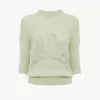 Maglione con logo sulle maniche fino al gomito in maglia di lana di alpaca e seta Maglione con logo sulle maniche fino al gomito in maglia di lana di alpaca e seta