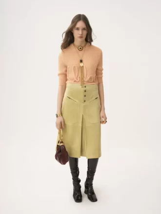 Maglione con logo sulle maniche fino al gomito in maglia di lana di alpaca e seta Maglione con logo sulle maniche fino al gomito in maglia di lana di alpaca e seta