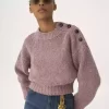 Maglione corto a collo alto in maglia di lana merino Maglione corto a collo alto in maglia di lana merino