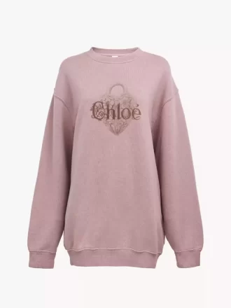 Maglione oversize con logo in pile chiné