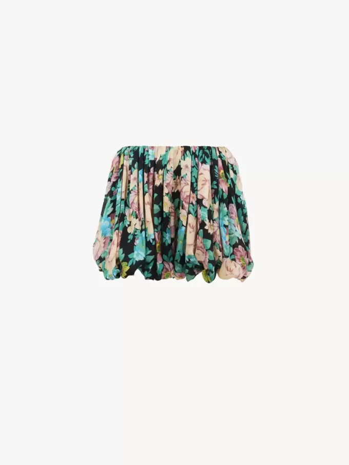 Mini shorts a campana in charmeuse di seta Mini shorts a campana in charmeuse di seta
