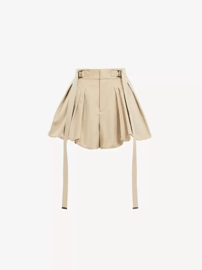 Mini shorts a palloncino in gabardine di cotone Mini shorts a palloncino in gabardine di cotone
