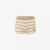 Mini shorts a vita alta con logo in maglia di cotone all’uncinetto Mini shorts a vita alta con logo in maglia di cotone all’uncinetto