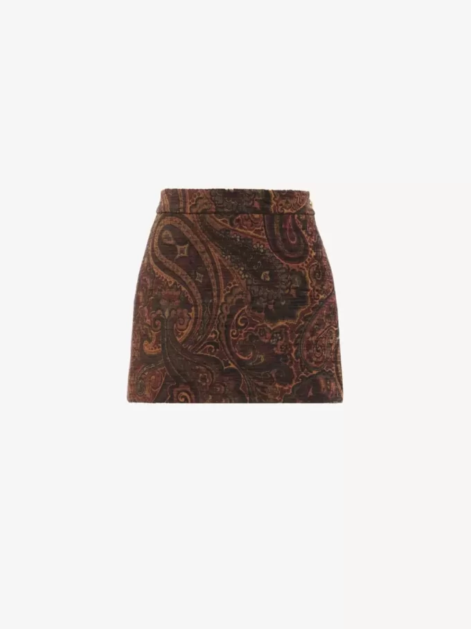 Minigonna dritta in jacquard arazzo Minigonna dritta in jacquard arazzo