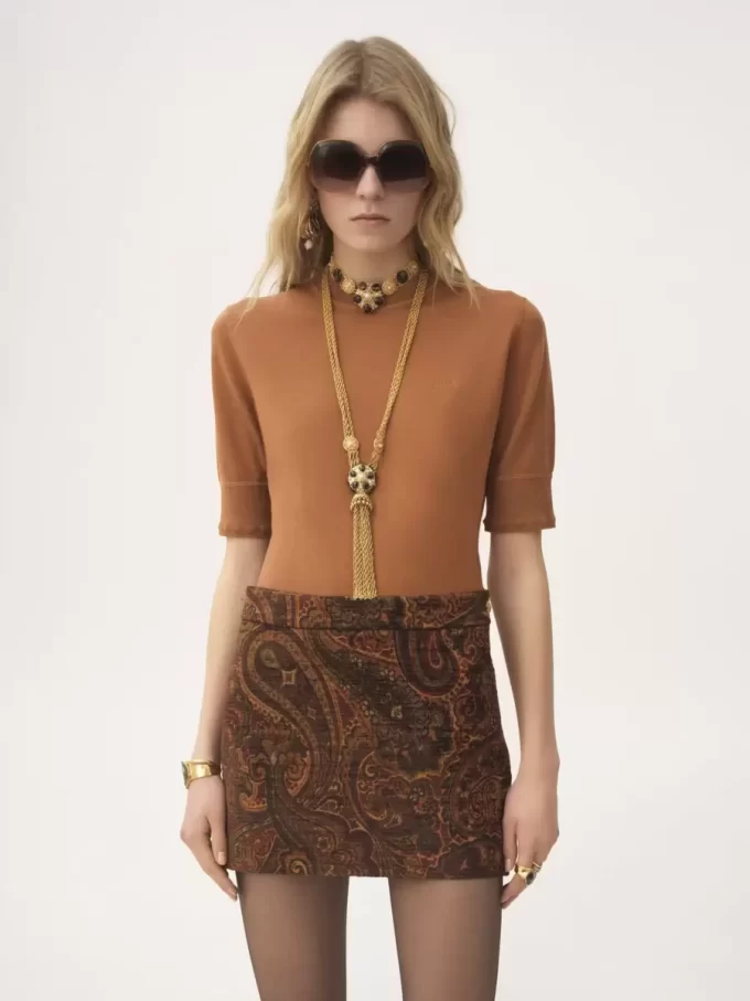 Minigonna dritta in jacquard arazzo Minigonna dritta in jacquard arazzo