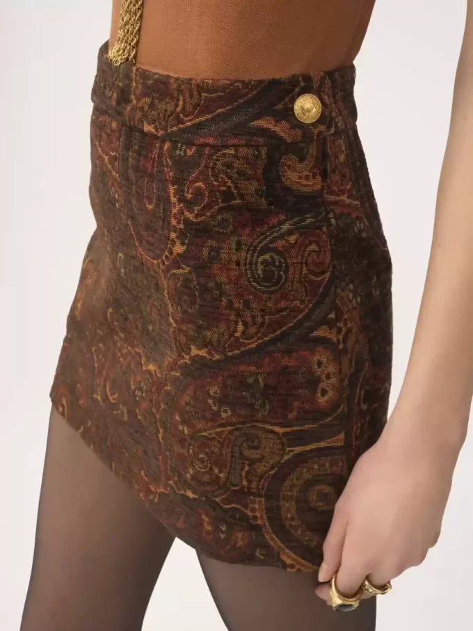 Minigonna dritta in jacquard arazzo Minigonna dritta in jacquard arazzo