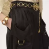 Pantaloni cargo fluidi in raso di seta Pantaloni cargo fluidi in raso di seta